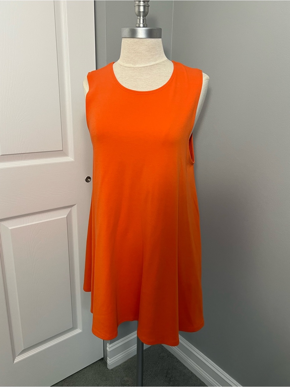 Sleeveless A-Line Swing Dress in Orange
